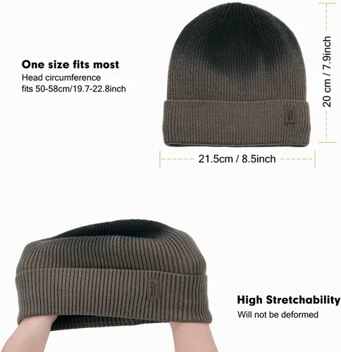 Miniatura 4 de Wmcaps Gorro de invierno para hombres y mujeres, gorro de punto suave y cálido con forro polar
