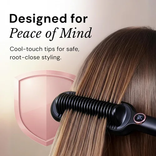 Miniatura 6 de L'ANGE HAIR Smooth-It Alisador de Peine Caliente 2 en 1 Peine Alisador Digital con Control Térmico Ajustable Tecnología Iónica para Peinar sin