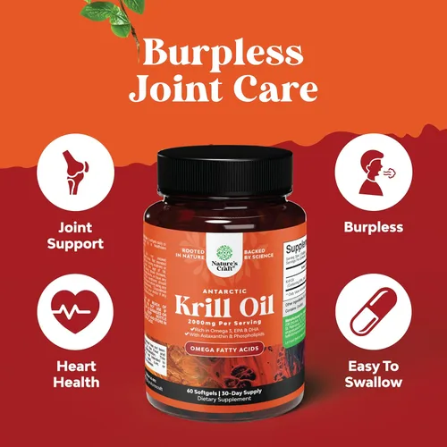 Miniatura 5 de Aceite de krill antártico de 2000 mg cápsulas blandas por porción, suplemento de aceite de krill Omega 3 con EPA DHA y astaxantina