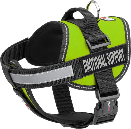 Dogline Unimax - Arnés de chaleco multiusos Unimax para perros y 2 parches de soporte emocional extraíbles con respaldo de velcro