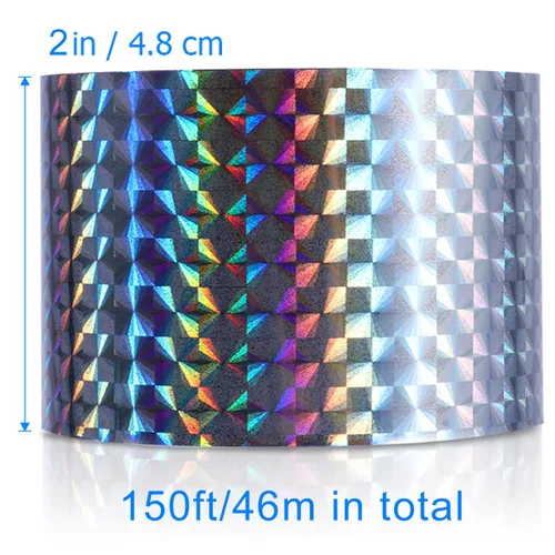 Miniatura 8 de XPCARE Cinta de miedo de pájaros, cinta reflectante de PET de 150 pies x 2 pulgadas, mantiene la vida silvestre y la propiedad protegidas