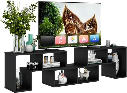 Tangkula Soporte de TV de Consola de 3 Piezas, Centro de Entretenimiento de Combinación Libre para TV de 50, 55, 60, 65 Pulgadas, Soporte de TV