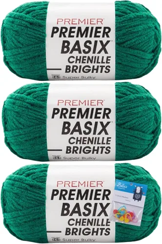 Miniatura 22 de Premier Yarns Basix - Ovillo de felpilla Brights de 5.3 onzas cada madeja, 6 unidades súper voluminosas y gruesas, paquete de 3 unidades con Blush