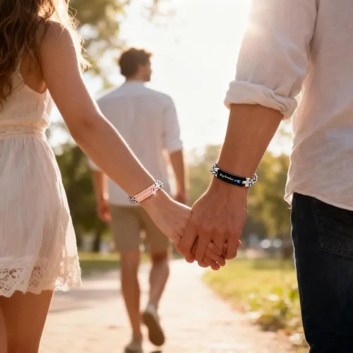 Miniatura 15 de Regalo para enamorado, para él y ella, pulseras grabadas personalizadas para parejas, para mujeres y hombres, juego a juego, regalo de aniversario
