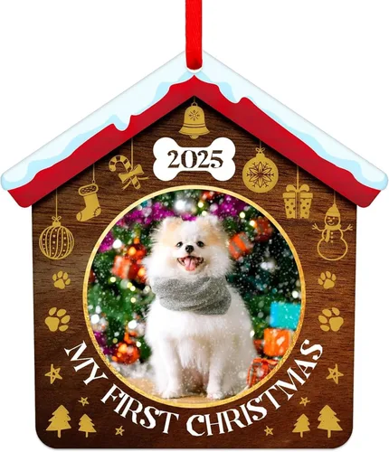 Miniatura 10 de FaCraft Marco de Fotos Navideño para Perro - Adornos Navideños 2025, Mejores Adornos para Perros para Decoraciones de Árbol de Navidad, Adornos