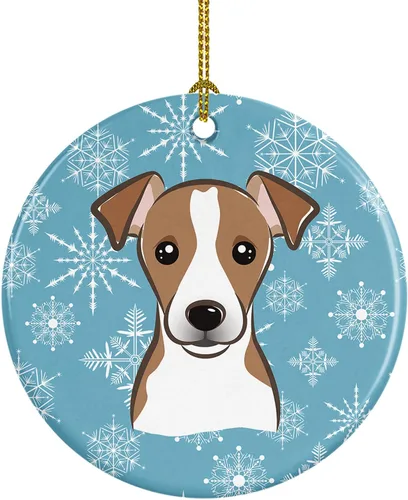 Miniatura 14 de Caroline's Treasures Adorno de cerámica con diseño de copo de nieve para colgar en el árbol de Navidad, para el hogar, Navidad, fiestas, regalo, 3