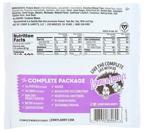 Miniatura 2 de Lenny & Larry's The Complete Cookie - Pasas de avena (4 oz) manillar de bicicleta