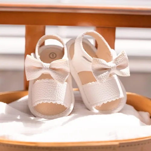 Miniatura 80 de Meckior Sandalias de verano con punta abierta y suave de piel sintética para bebés y niñas pequeñas
