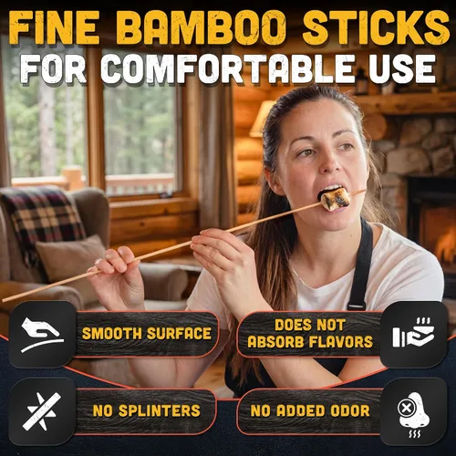 Miniatura 4 de Juego de 120 brochetas descartables de bambú extragrandes