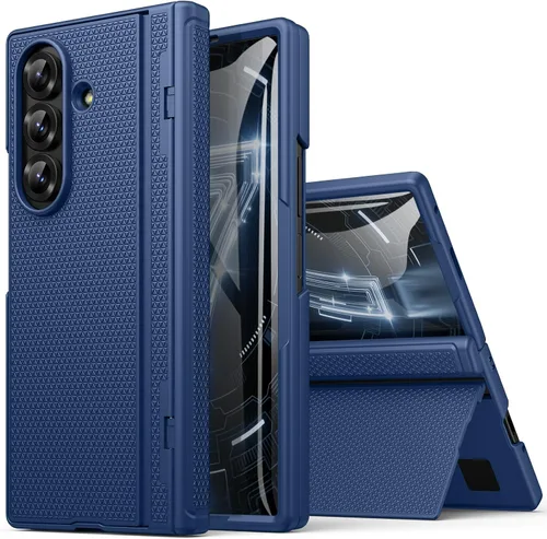 Miniatura 17 de BXYJY Funda para Samsung Galaxy Z Fold 7 con soporte, protector de pantalla frontal, protección de bisagra, delgada y resistente, cubierta dura