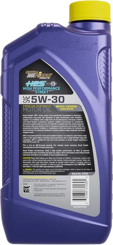 Miniatura 4 de Royal Purple Aceite sintético para motor 36530-6PK HPS 5W-30 con tecnología de aditivos Synerlec, 1 cuarto de galón, caja de 6