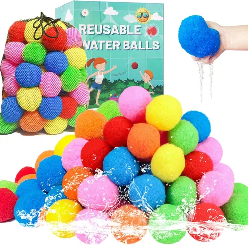90 bolas de agua reutilizables, globos de agua reutilizables para juguetes y juegos al aire libre, juguetes de agua para niños y adultos, niños y
