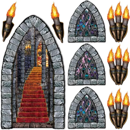 Accesorios para fiesta para escalera, ventanas y antorcha (1 unidad) (9 por paquete), talla única , Not Applicable