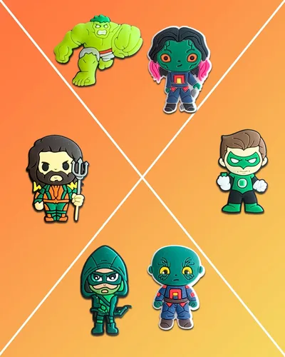 Miniatura 4 de 25 dijes de superhéroe para decoración de zapatos de zueco, accesorios de héroe de dibujos animados para adultos, Metal no precioso., No es una