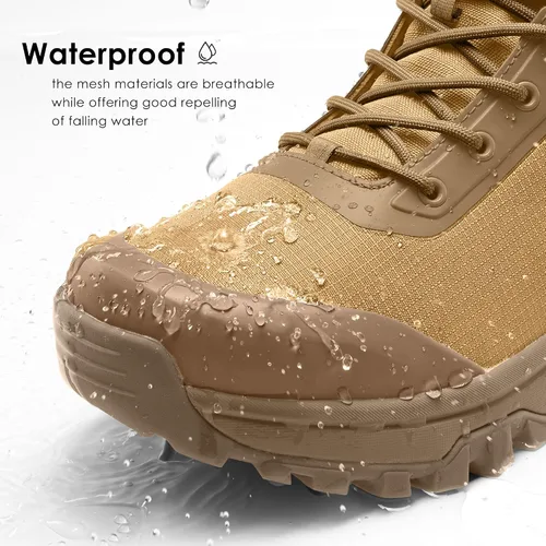 Miniatura 4 de Coostar Botas tácticas para hombre, ligeras, militares, botas de combate con cremallera lateral, para motocicleta, senderismo, trabajo