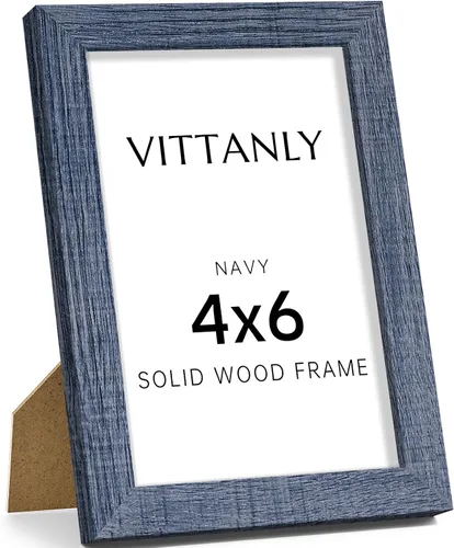 Miniatura 91 de Vittanly - Marco de fotos de 4 x 6 pulgadas de madera maciza con plexiglás, incluye paspartú de 3,5 x 5, para colgar en la pared o poner sobre una