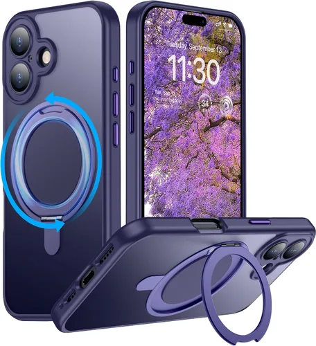 Miniatura 9 de Magnética para iPhone 12 e iPhone 12 Pro Funda, [con Soporte de Anillo Magnético Invisible Giratorio 360°][A Prueba de Golpes][Compatible
