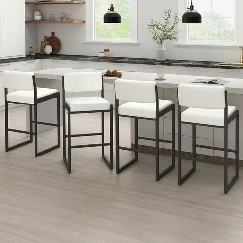 Miniatura 55 de SAECKBERG Taburetes de bar modernos de altura de mostrador, sillas de barra de 26 pulgadas de altura con respaldo, taburetes tapizados, taburetes
