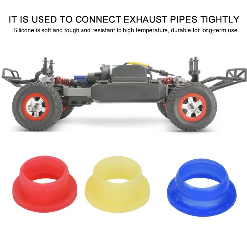 Miniatura 6 de Junta de tubo de escape del motor, adaptador de junta de tubo RC Junta de silicona a control remoto piezas de vehículos para 1/8 RC