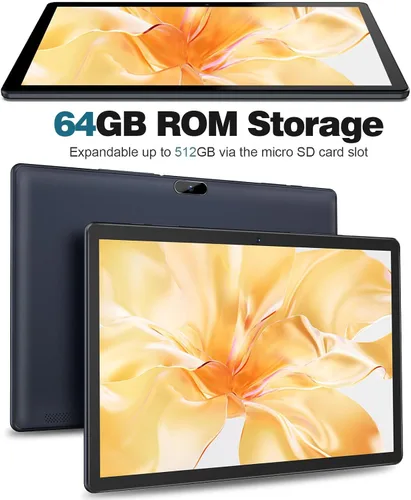 Miniatura 3 de PRITOM Tablet Android 13 de 10 pulgadas, tableta con funda, 64 GB, expansión de 512 GB, Quad-Core, pantalla IPS HD de 1280 * 800, cámara dual