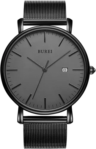 Miniatura 23 de BUREI Relojes de pulsera para hombre, relojes minimalistas de moda, analógicos de cuarzo, impermeables para hombres