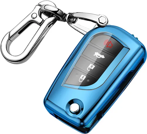 Miniatura 16 de QBUC Funda para llavero Toyota compatible con Toyota Fortuner Tundra Camry RAV4 Highlander Corolla Smart Key Sliver