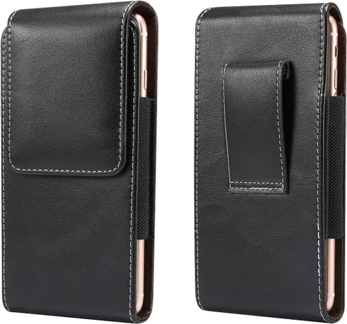 Miniatura 7 de Funda horizontal de cuero prémium para iPhone 12, 12Pro (6.1), 11, XR, funda para cinturón, bolso para hombre para Samsung Galaxy S20 5G, Note10