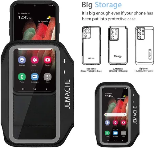 Miniatura 6 de Brazalete para Samsung Galaxy A36 A35 A26 A25 A16 A15 A14, gimnasio Running Entrenamientos Teléfono Brazo Band (negro)