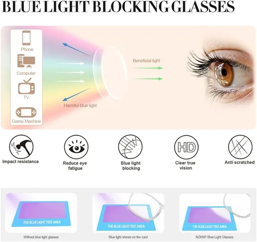 Miniatura 4 de NZKNP Blue Light Glasses for Woman Men,Blue Light Blocking Glasses,Clear Glasses