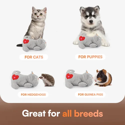 Miniatura 4 de ALL FOR PAWS Heartbeat - Juguete de peluche para gatos, compañero calmante para gatitos con latidos cardíacos realistas, alivio de la ansiedad