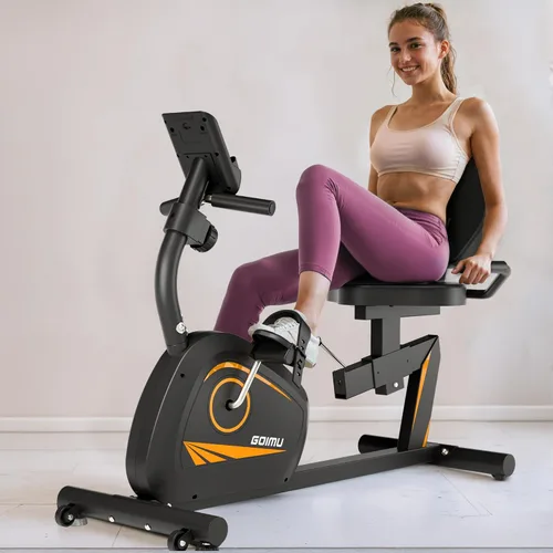 Miniatura 9 de Recumbent Exercise Bike, Stationary Bikes for Home Magnetic Recumbent Bike with Adjust Seat for Adults Seniors, 300LB Capacity & 8-level Resistance