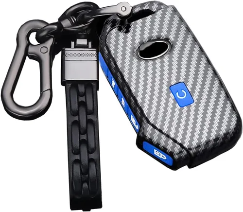 Miniatura 10 de SANRILY Funda de llave para Kia Telluride Remote Key Case Shell Holder con llavero, Negro