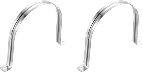 Miniatura 52 de uxcell 6 correas rígidas de tubo, 4.331 in (4.33 pulgadas) 201 de acero inoxidable 201 con 2 agujeros en forma de U, abrazaderas de tubo para fijar