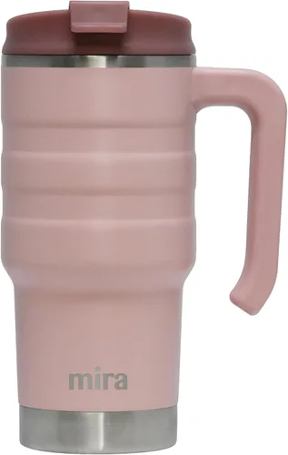 Miniatura 8 de MIRA Taza de viaje aislada de 20 onzas, taza de café de acero inoxidable con tapa abatible y asa a prueba de derrames, vaso para automóvil
