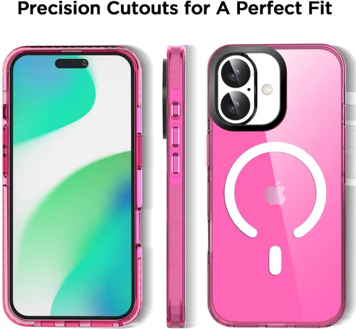 Miniatura 315 de AICase Funda protectora para iPhone 16 compatible con iPhone 16, delgada, ligera, transparente [no amarillenta] Diseño vibrante