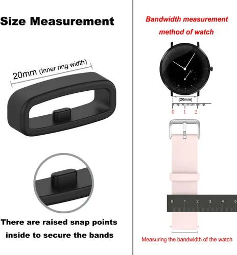 Miniatura 2 de Anillo de cierre de repuesto compatible con Garmin Vivoactive 6 5 3/Venu, Venu Sq2/Forerunner 45 55 70 165 170 245 645/Fenix 7S 6S 5S Bandas