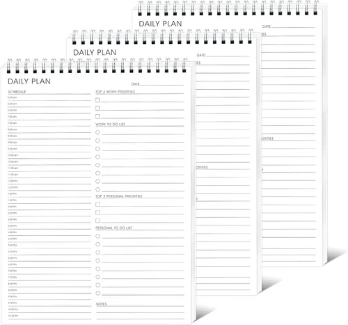 Planificador de horario diario de 3 piezas, planificador de citas por hora, organizador personal con lista de tareas de trabajo pendientes,