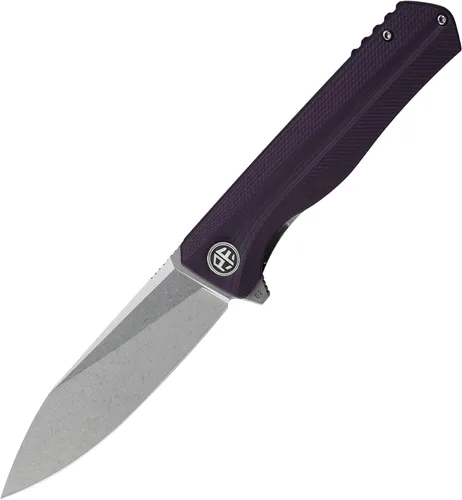 Miniatura 9 de Petrified fish PF818,3.54" D2 Blade, 3.67 oz G10 Handle Flipper Cuchillo plegable (fibra de carbono con mango G10, negro lavado a la piedra)