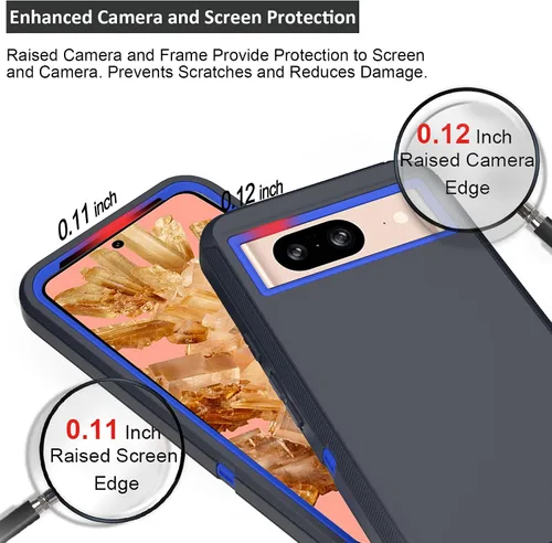Miniatura 3 de Funda compatible con Google Pixel 8, con clip para cinturón, resistente, a prueba de golpes, protección de cuerpo completo, con función atril