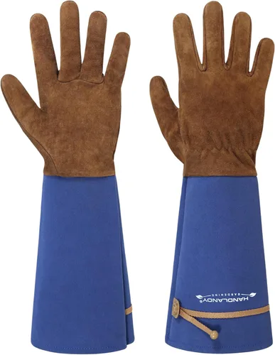 Miniatura 11 de HANDLANDY HLDD Long Gardening Gloves for Women Men - Leather Rose Pruning Gloves Thorn Proof - Breathable Working Glove Rosa