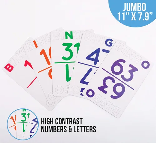 Miniatura 3 de Regal Bingo Jumbo Tarjetas de llamadas de bingo reutilizables – Juegos de bingo para la familia – 75 cartas (B1 - O75)