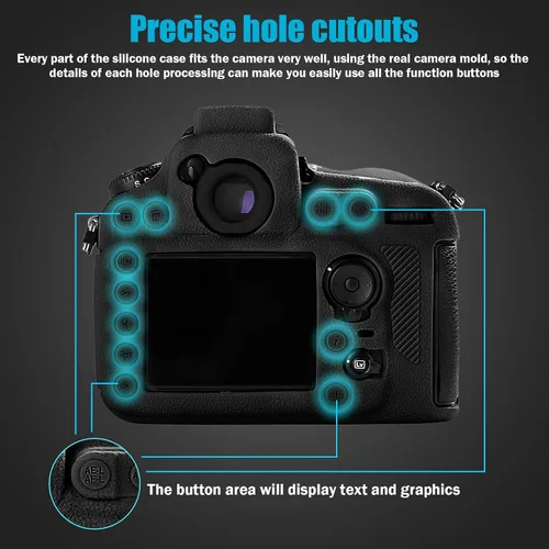 Miniatura 2 de Easy Hood Cubierta de la caja de la cámara para cámara digital Nikon D810 D810A (negro) Funda protectora de silicona suave, ligera, delgada