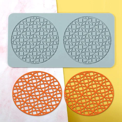 Miniatura 2 de TUKE Moldes de encaje para decoración de pasteles, moldes de silicona de hojas 3D para hornear moldes de gomitas, moldes de fondant de arcilla