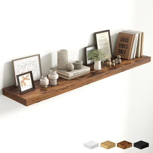 Miniatura 138 de Estantes flotantes de 48 pulgadas para pared, estante de chimenea de 10 pulgadas de profundidad, estantes flotantes de madera para pared, estantes
