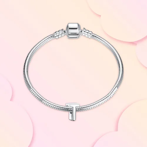 Miniatura 2 de Annmors Charms A-Z Alphabet Charm 925 Sterling Silver Heart Alphabet Dangle Beads for Bracelets Necklaces