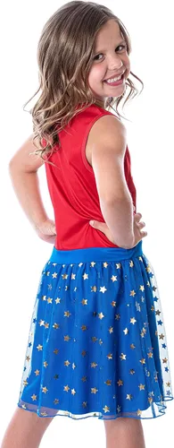 Miniatura 4 de DC Comics - Camisón de mujer maravilla con logotipo y estrellas, vestido de pijama para niña