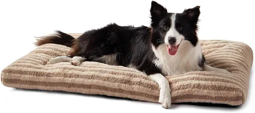 Miniatura 27 de FURTIME Cama Lavable para Perros de Tamaño Grande, Camas de Jaula para Perros de Lujo, Almohada Cómoda y Esponjosa para Perros, Alfombrilla Gris