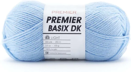 Miniatura 40 de Premier Yarns Basix Hilo DK, hecho de acrílico, hilo ideal para ganchillo y tejido, lavable a máquina, rosa camafeo, 3.5 onzas, 306 yardas Rosa Cameo