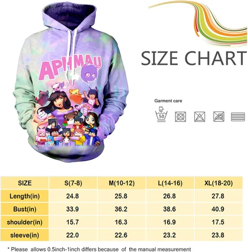 Miniatura 3 de Sudaderas con capucha para niñas y adolescentes con estampado 3D con bolsillo para niños y niñas