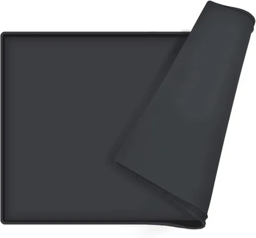 Miniatura 9 de Tapete de comida para perros, bandeja de comida impermeable de silicona, mantel individual antideslizante para mascotas, borde elevado de 0.6